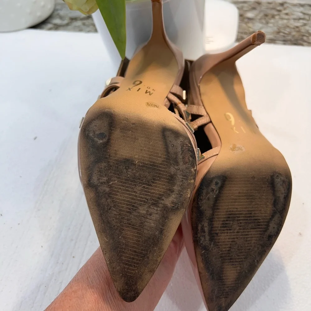 MIX No. 6 Studded Nude Heels Size 7M - Picture 4 of 6